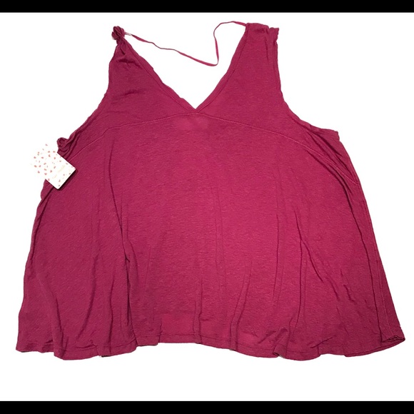 Free People Vibes Tank Top Pink Linen Medium - Picture 5 of 8